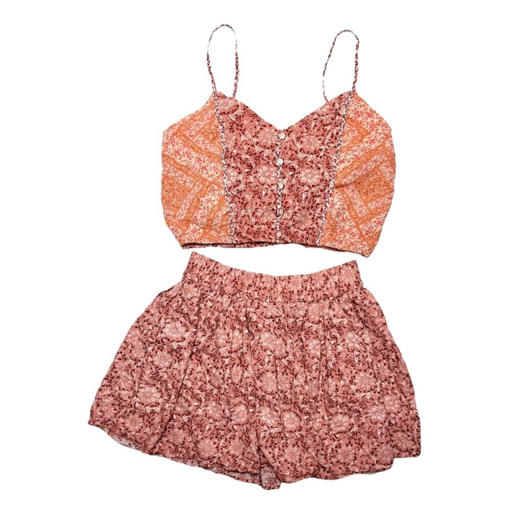 American Eagle Floral Tank and Skirt Printed Set Size Small